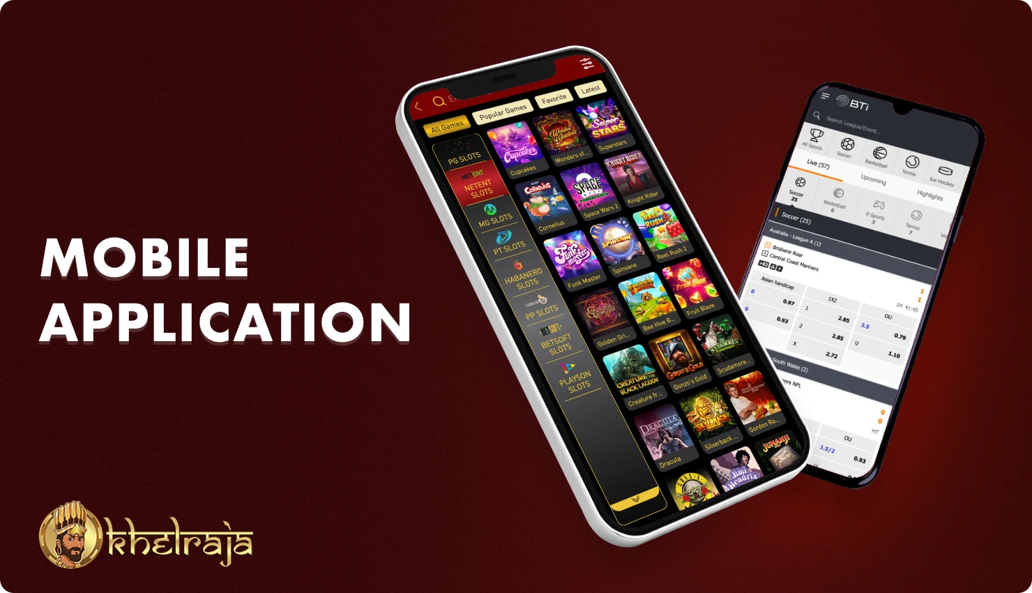 The free Khelraja mobile app allows you to bet and play casino games on the go