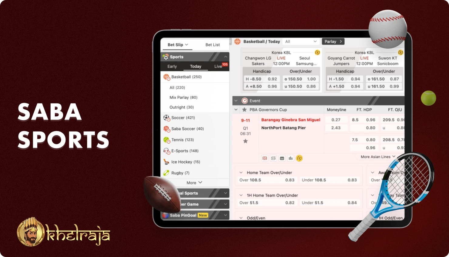 Saba Sports in Khelraja is chosen by users from India who bet on sports
